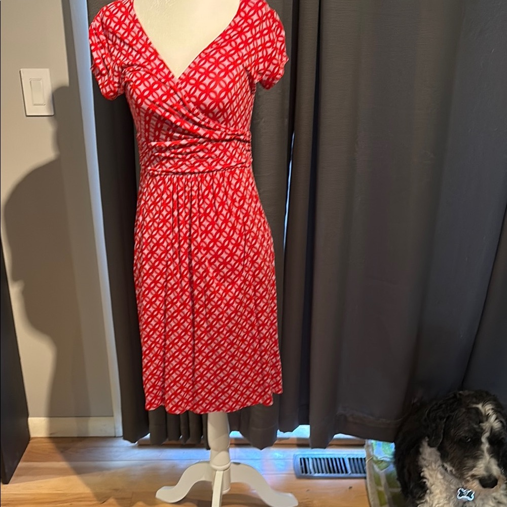 Boden Red Patterned Wrap Dress (worn and washed once)